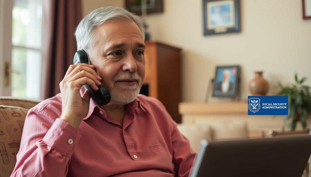 Image of a person calling the Social Security Administration