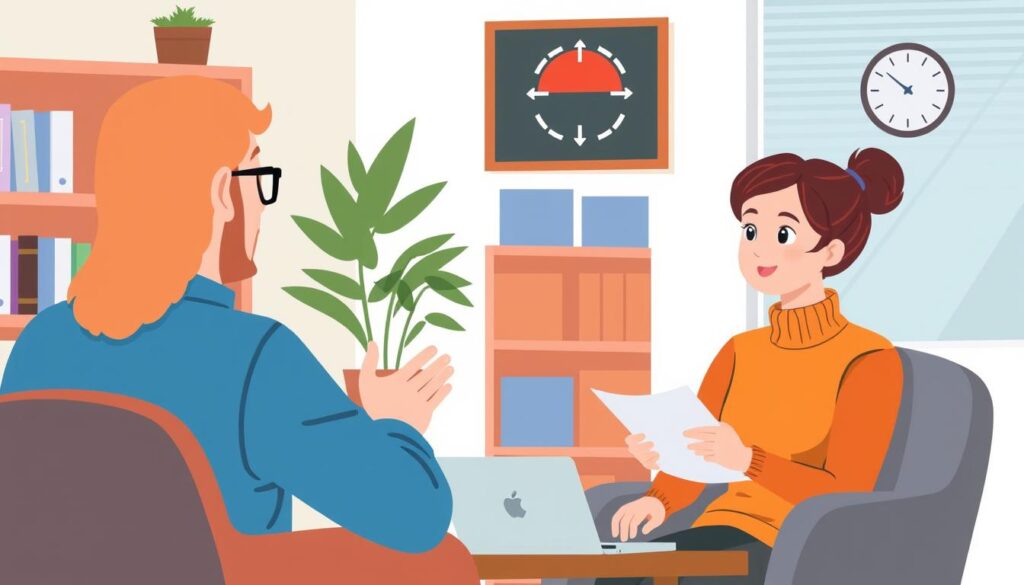 An image of a person with bipolar disorder receiving career counseling.