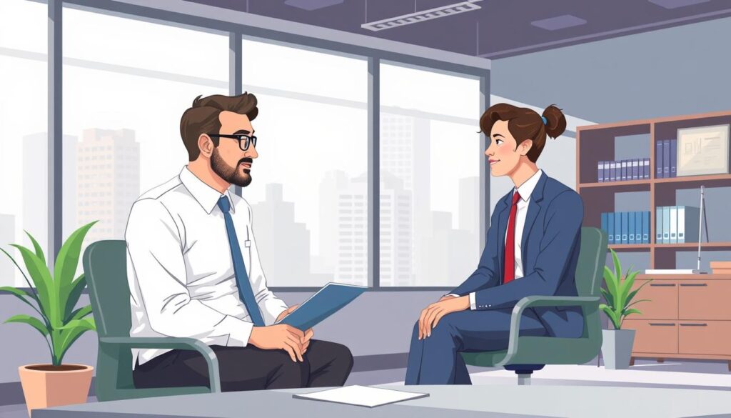 Image of a Social Security Disability attorney in Atlanta, GA, consulting with a client.