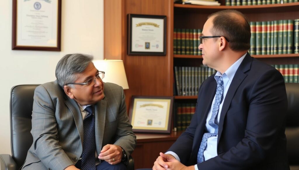 Image of a Social Security Disability lawyer in Jacksonville, Florida, consulting with a client.